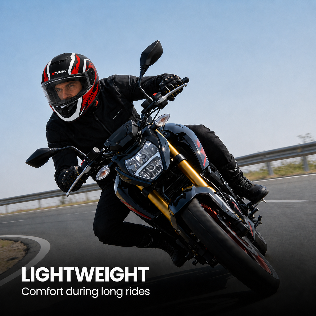 Xtrac Arc Full Face Graphic Helmet | ISI Certified | Lightweight Design, Quick Release Chin Strap